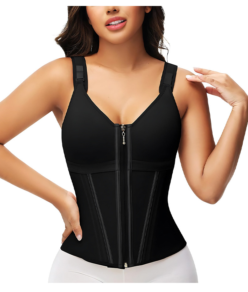 Womens Compression Shapewear Vest with Front Zipper